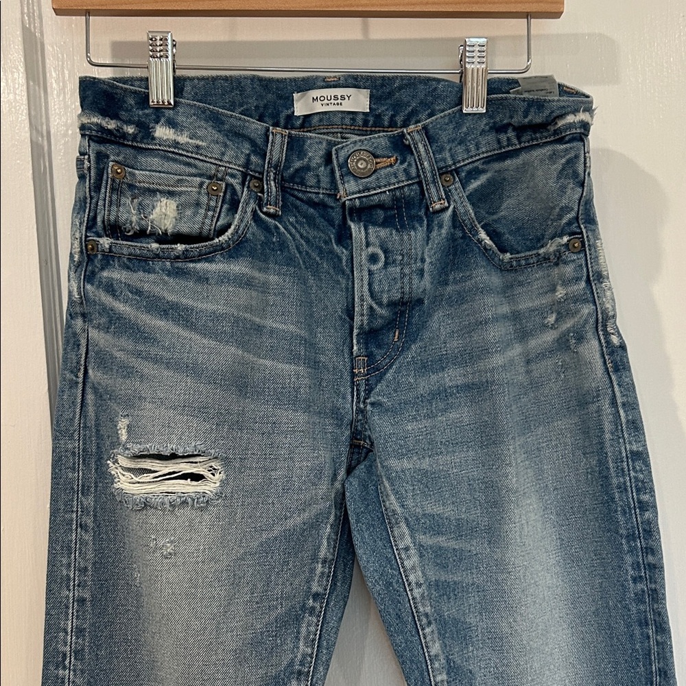 Moussy Blue Distressed Straight Women’s Jeans